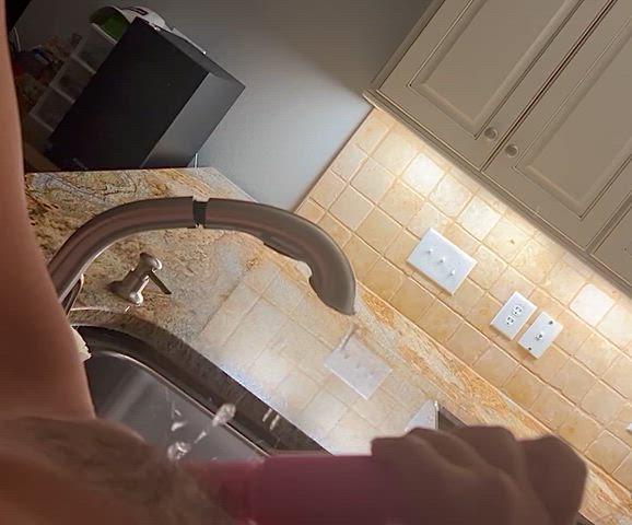 Squirting all over the bathroom floor instead of the sink